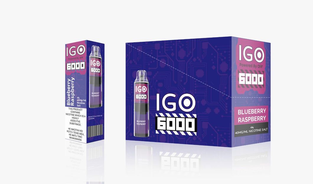 IGO 6000 | Rechargeable - Blueberry Raspberry (Disposable)