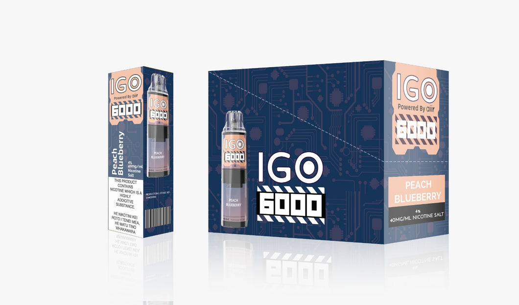 IGO 6000 | Rechargeable - Peach Blueberry (Disposable)
