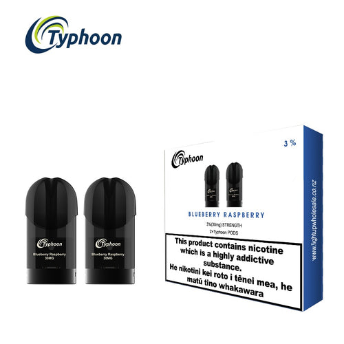 Typhoon - NEW Blueberry Raspberry (2 Pods Pack) - Vape N Save Berry, Blueberry, Disposable, Filled Pods, Fruit, New, Raspberry, Typhoon
