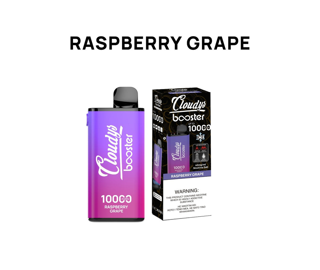 Cloudys | Booster 10K - Raspberry Grape (Vape Kit)