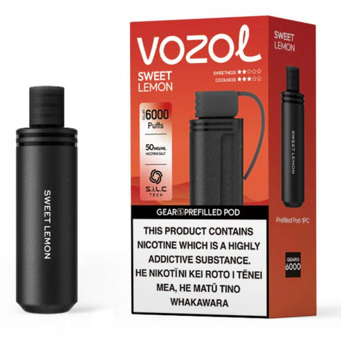 Vozol Gear S (6000 Puffs) Prefilled Replacement Pod - Sweet Lemon (Pod Only)