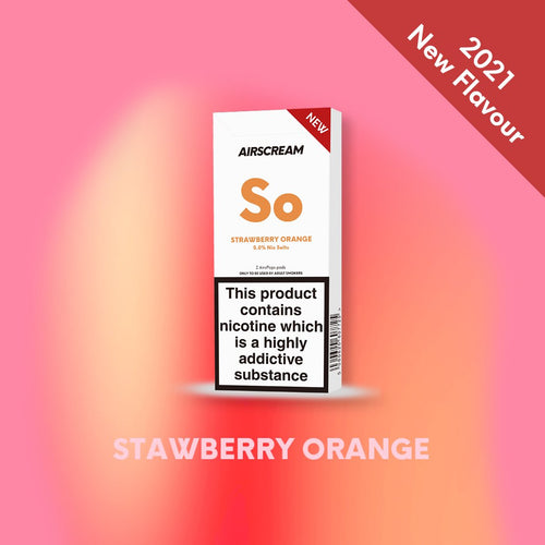 Airscream AirsPops - Strawberry Orange (2 Pods Pack) - Vape N Save Air Scream, Airscream, AirsPops, Disposable, Filled Pods, New, Orange, Staff Pick, Strawberry