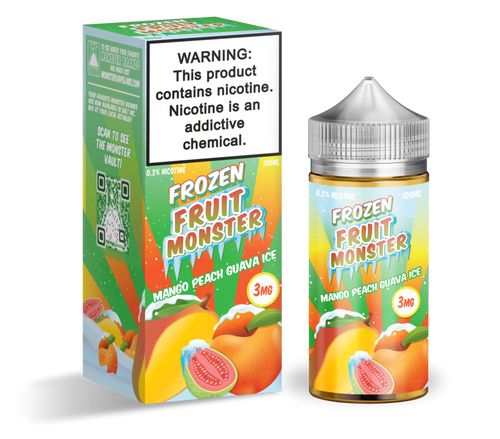Frozen Fruit Monster - Mango Peach Guava Ice - Vape N Save Frozen Fruit Monster, Fruit, Guava, Ice, Import E-Liquids, Jam Monster, Mango, Peach