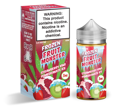 Frozen Fruit Monster - Strawberry Kiwi Pomegranate Ice - Vape N Save Berry, Frozen Fruit Monster, Fruit, Ice, Import E-Liquids, Jam Monster, Kiwifruit, Pomegranate, Strawberry