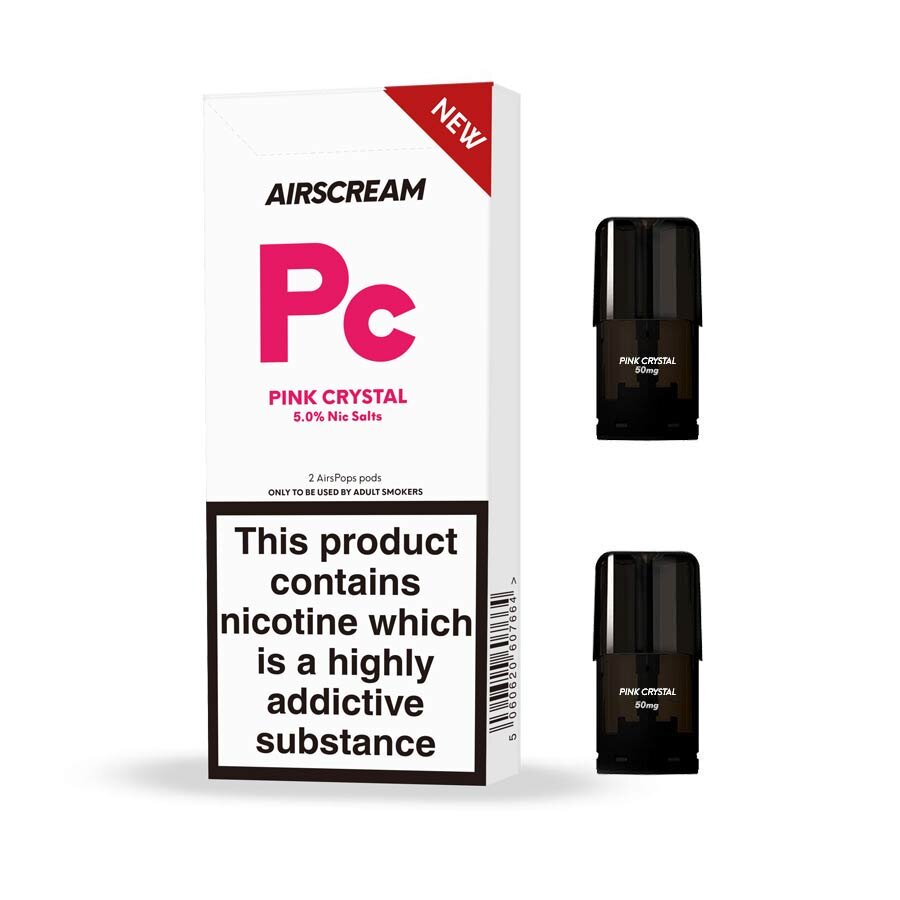 Airscream - AirsPops - Pink Crystal (2 Pods Pack) - Vape N Save Air Scream, Airscream, AirsPops, Berry, Disposable, Filled Pods, Fruit, New