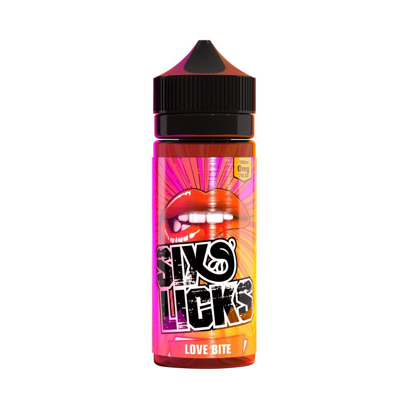 Six Licks - Love Bite - Vape N Save Fruit, Grapefruit, Import E-Liquids, Orange, Six Licks