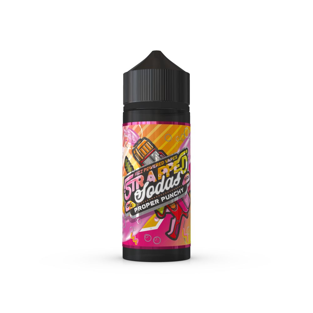 Strapped Sodas - Proper Punchy - Vape N Save Apple, Fruit, Import E-Liquids, Orange, Passionfruit, Peach, Strapped, Strapped Sodas