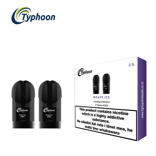 Typhoon - NEW Grape Ice (2 Pods Pack) - Vape N Save Disposable, Filled Pods, Fruit, Grape, Ice, New, Typhoon