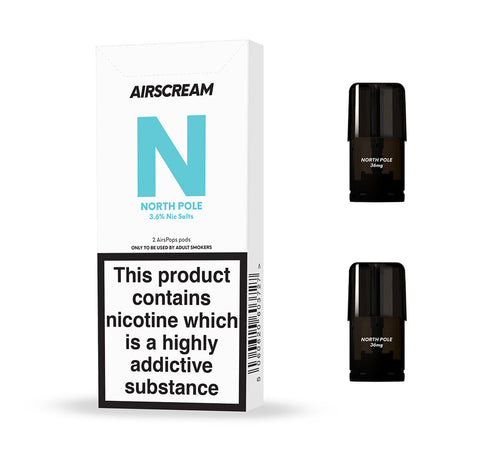 Airscream AirsPops - North Pole (2 Pods Pack) - Vape N Save Air Scream, Airscream, AirsPops, Berry, Blackberry, Disposable, Filled Pods, Fruit, Ice