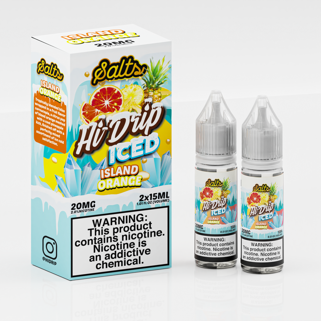 Hi-Drip Salts ICED - Island Orange - Vape N Save Fruit, Hi-Drip, Hi-Drip Salts ICED, Import E-Liquids Salts, Menthol, Orange, Pineapple